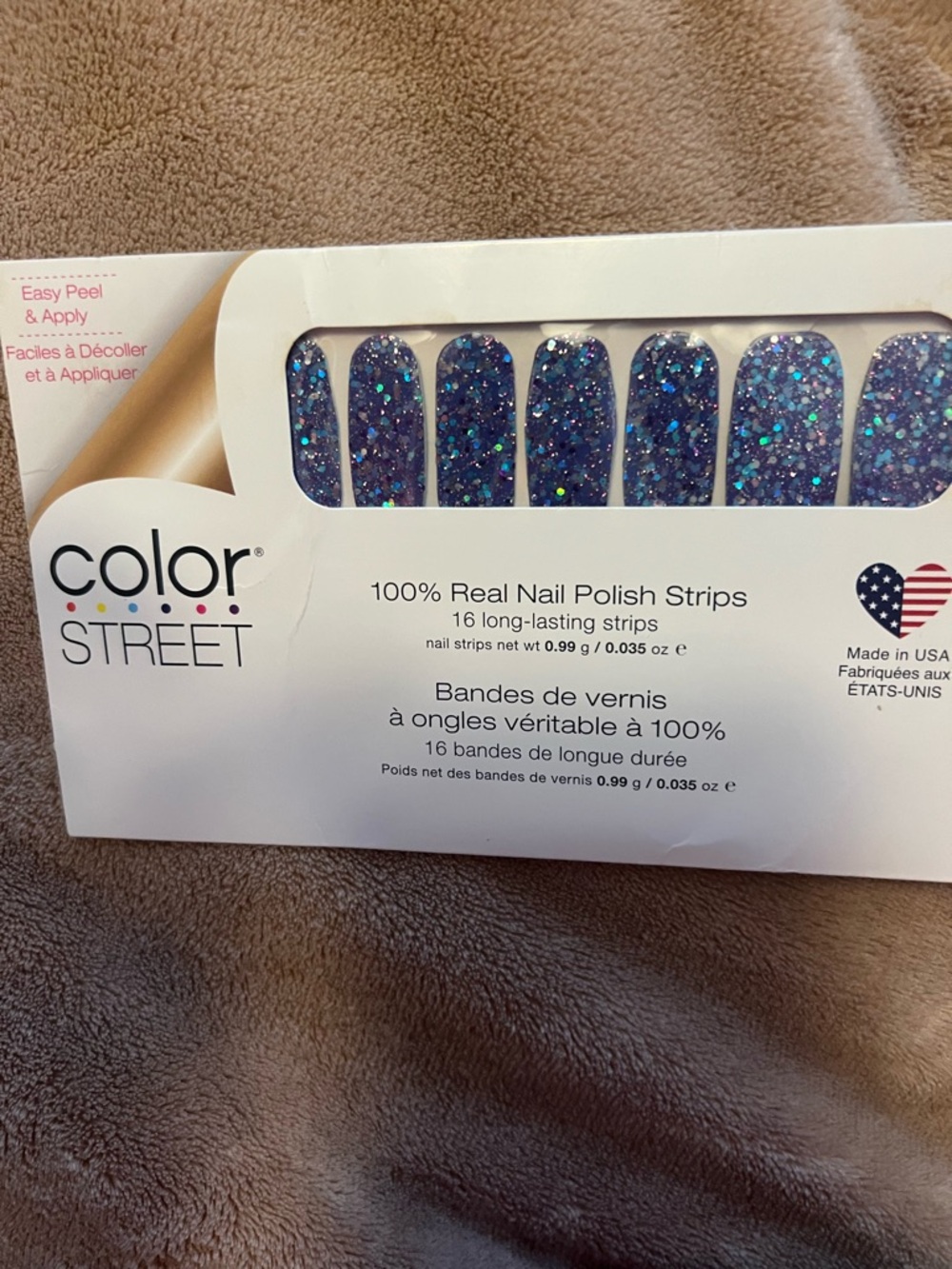 Color Street Purple Blue Glitter Nail Strips